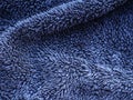 Close-Up of Textured Navy Blue Fabric Royalty Free Stock Photo