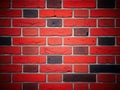 Close up textured red and black brick wall background Royalty Free Stock Photo