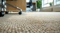 Close-up of Textured Sisal Carpet in Office Space. Generative ai