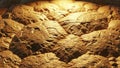 Close up textured surface of golden rough rock formations Royalty Free Stock Photo