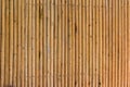 Yellow bamboo privacy screen fence, closeup, background