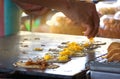 Close up of Thai Crispy Pancake making Royalty Free Stock Photo