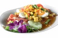 Close up  of Thai food,Spicy Corn and Salted Egg Salad Royalty Free Stock Photo