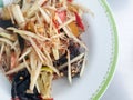 Close-up,Thai food style:& x22;Som Tum& x22;Thai papaya salad Royalty Free Stock Photo