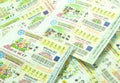 Close up of Thai lottery tickets Royalty Free Stock Photo