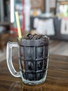 Close up of Thai style ice black coffee ,selective focus Royalty Free Stock Photo