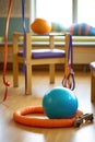 close-up of therapeutic exercise equipment