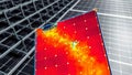 Close-Up Thermal Scan of Potentially Damaged Solar Cells, generative ai Royalty Free Stock Photo