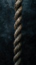 Close-up of a thick hemp rope against dark textured background, rustic strength concept Royalty Free Stock Photo