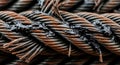 broken wire rope with grease, Generative AI Royalty Free Stock Photo