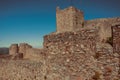 Close-up of thick stone wall with tower at the Marvao Castle