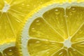 Close-up of a thin slice of lemon