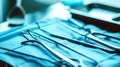 Surgical Tools on Blue Drapery