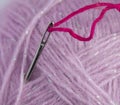 Close up of thread and needle Royalty Free Stock Photo
