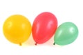Three balloons of different colors