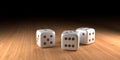 Close Up Of Three Dice Royalty Free Stock Photo