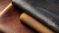 Close-up of Three Different Types of Leather Royalty Free Stock Photo