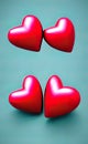 Three-dimensional red hearts for celebration and backgrounds Royalty Free Stock Photo