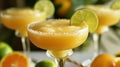 Close-Up of Three Glasses of Orange Margaritas