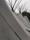 Close Up of Three Teepees or Tipis