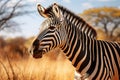 Close up thrilling zebra safari adventure amidst the wilderness Royalty Free Stock Photo