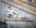 Close up of Tiber statue by Michelangelo in Campidoglio square in Rome