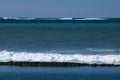 Close up of tide pool wall with waves of sea water - abstract creative background Royalty Free Stock Photo