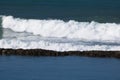 Close up of tide pool wall with waves of sea water - abstract creative background Royalty Free Stock Photo