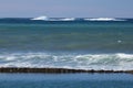 Close up of tide pool wall with waves of sea water - abstract creative background Royalty Free Stock Photo