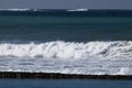 Close up of tide pool wall with waves of sea water - abstract creative background Royalty Free Stock Photo