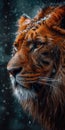 A close up of a tiger in the snow, animalistic wallpaper background