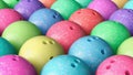 Close up on a Tightly Packed Array of Colorful Bowling Balls.