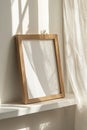 Minimalist Timber Frame with Blank Art Card Royalty Free Stock Photo