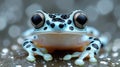 Close-up of a tiny, vibrant blue frog Royalty Free Stock Photo