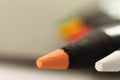 Close up of tip of orange color pencil Royalty Free Stock Photo