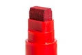 Close-up of a tip of a red marker (felt-tip) pen Royalty Free Stock Photo