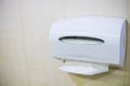 Close up tissue box on toilet room. Sanitation in public place concept.