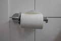 Close up tissue paper roll in bathroom Royalty Free Stock Photo