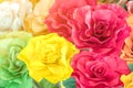 Close up to beautiful decoration artificial flower or faked flowers for sale at local market.