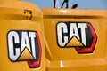 Close up to Caterpillar heavy duty excavators