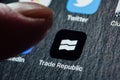 Close up to Trade Republic app on iPhone screen