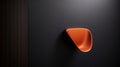 A close up of a toilet seat with an orange handle, AI