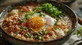 Close-up of tokyo ramen in a tradional bowl with half boiled eggs