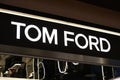 Close up TOM FORD store logo sign