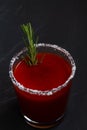 Tomato juice with salt. Bloody Mary cocktail with ingredients Royalty Free Stock Photo