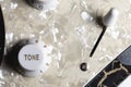 Close-up of tone and volume controls on an electric guitar Royalty Free Stock Photo