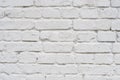 Close up top above front detailed view photo of old with scratches white brick wall. Old white brick wall texture background. Mode Royalty Free Stock Photo