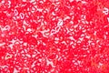 Close up top above view photo of background made of thousands small hearts in red color