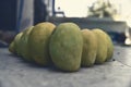 Close up top angle photo of bunch of mangoes