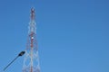 Close up top of communication Tower with antennas such a Mobile phone tower, Cellphone Tower Royalty Free Stock Photo